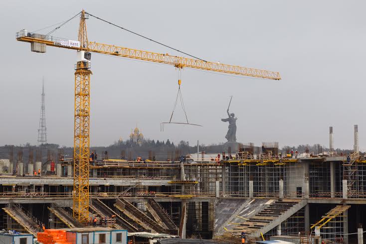 На строительстве «Волгоград-Арены» началось возведение третьего этажа