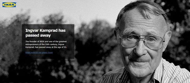 В возрасте 91 года скончался основатель IKEA Ингвар Кампрад