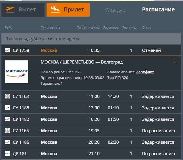 Волгоградский туман отменил московский рейс