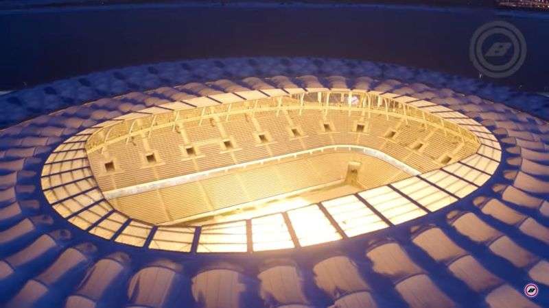 Проект «Волгоградсверху» показал красоту светящегося стадиона