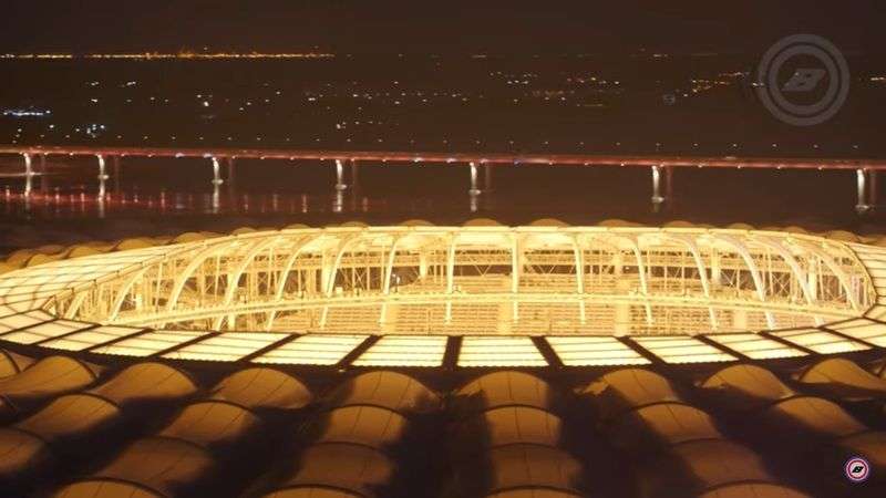 Проект «Волгоградсверху» показал красоту светящегося стадиона