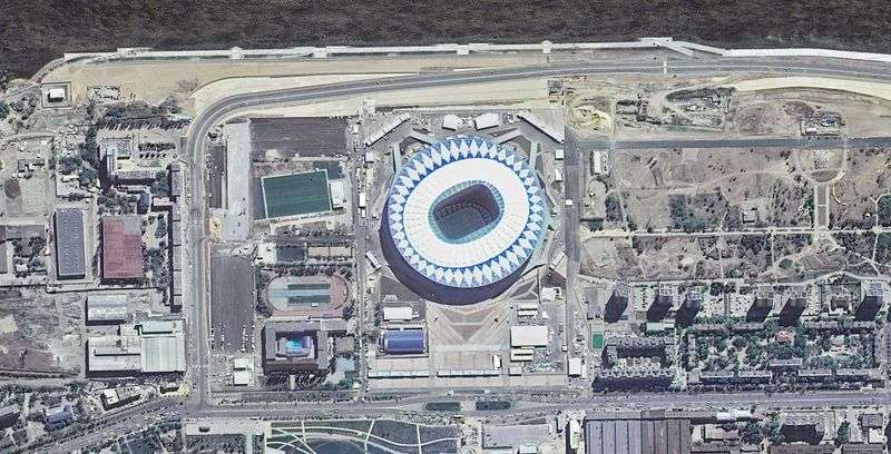 Стадион «Волгоград Арена» показали из космоса
