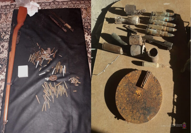 В Михайловке у 55-летнего охранника обнаружили арсенал оружия и коноплю