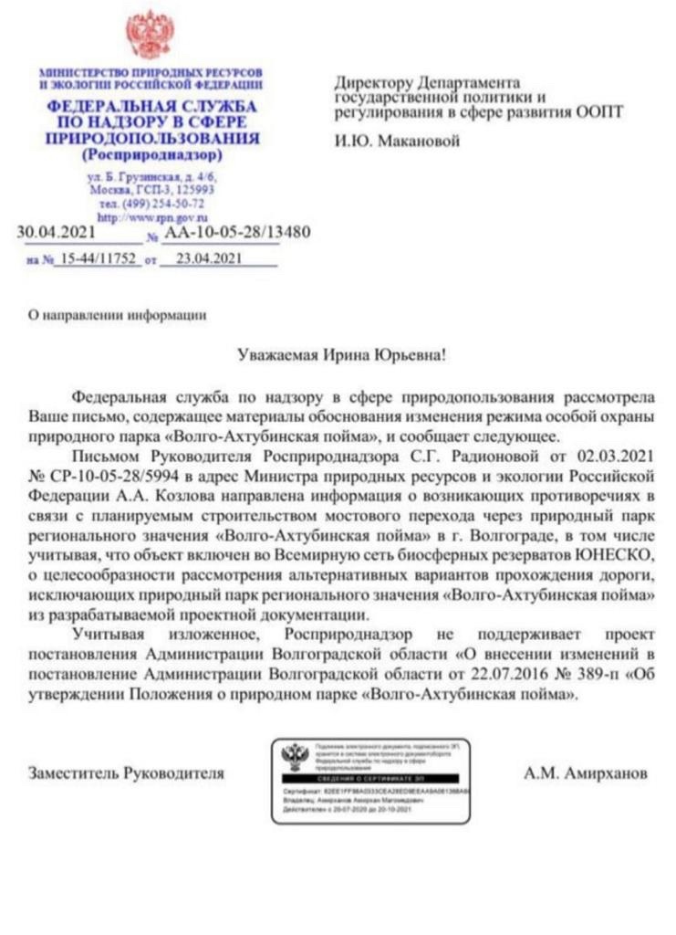 Росприроднадзор не поддержал проект постановления губернатора Бочарова о вырубке парка «Волго-Ахтубинская пойма»