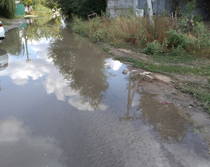 В Волгограде улицу Тверскую третий день заливает водопроводной водой